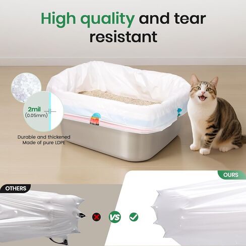 Sifting litter bags with 7-Day Litter System, Heavy Duty Thickened litter liners, 37x18 Inch (7 Pack) For Most Litter Boxes and Cat Supplies in Saudi Arabia