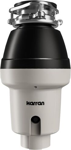 Karran 1/2 HP Garbage Disposal with Power Cord – Quiet Continuous Feed Kitchen Sink Disposal, 3800 RPM Stainless Steel Grinding Chamber, Anti-Jam Technology, Easy 3-Bolt Mount, Compact Design in Kuwait