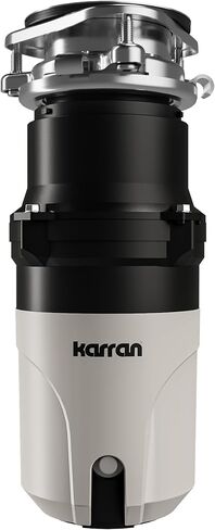 Karran 1/2 HP Garbage Disposal with Power Cord – Quiet Continuous Feed Kitchen Sink Disposal, 3800 RPM Stainless Steel Grinding Chamber, Anti-Jam Technology, Easy 3-Bolt Mount, Compact Design in Kuwait