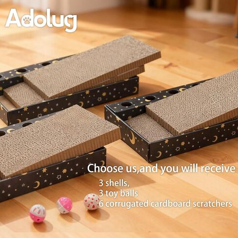 3 عبوات في 1 وسادة خدش للقطط - ورق مقوى لخدش القطط لحماية الأثاث، كل لوح خدش للقطط مع وسادتين من الورق المقوى المموج وجرس مرح in Kuwait