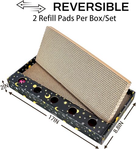 3 عبوات في 1 وسادة خدش للقطط - ورق مقوى لخدش القطط لحماية الأثاث، كل لوح خدش للقطط مع وسادتين من الورق المقوى المموج وجرس مرح in Kuwait