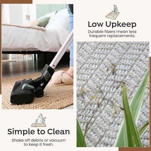 Premium Brazilian Cat Scratcher Mat – 24'' x 16'' Natural Fiber 100% Sisal with Jute Border, Ultra Durable, Scratching Pad, Doormat Rug, Protects Furniture and Carpets (Natural Beige) in Kuwait