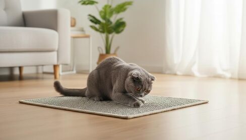 Premium Brazilian Cat Scratcher Mat – 24'' x 16'' Natural Fiber 100% Sisal with Jute Border, Ultra Durable, Scratching Pad, Doormat Rug, Protects Furniture and Carpets (Natural Beige) in Kuwait