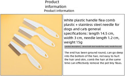 Pet flea comb (suitable for cats and dogs), a fine-toothed combing tool - removes fleas, flea eggs and hair knots, suitable for all breeds and hair (Small blue) in Saudi Arabia