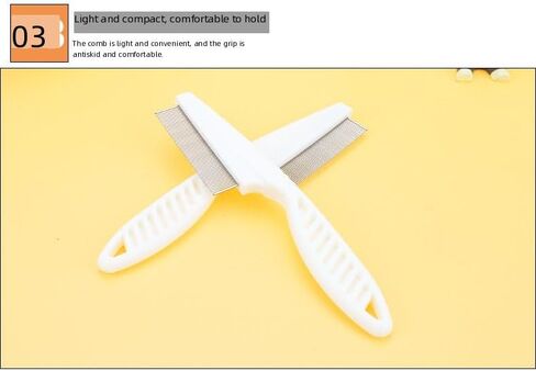 Pet flea comb (suitable for cats and dogs), a fine-toothed combing tool - removes fleas, flea eggs and hair knots, suitable for all breeds and hair (Small blue) in Saudi Arabia