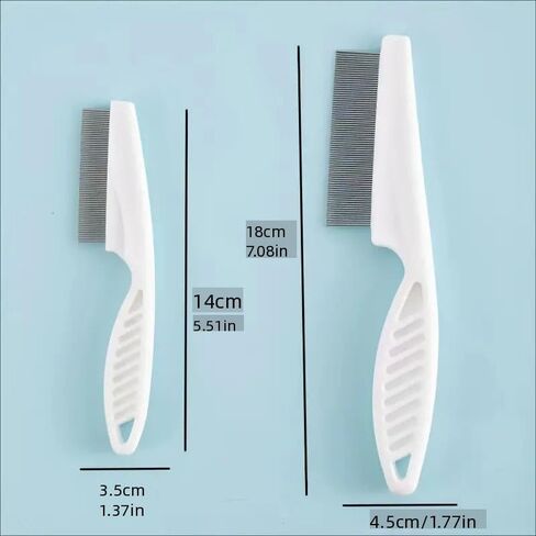 Pet flea comb (suitable for cats and dogs), a fine-toothed combing tool - removes fleas, flea eggs and hair knots, suitable for all breeds and hair (Small blue) in Saudi Arabia