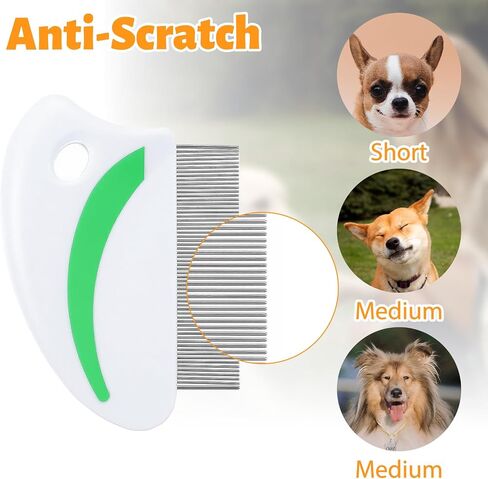 4Pcs Cat Gog Flea Comb, Stainless Steel Lice Combs with Rounded Teeth, Grooming Dematting Combs for Dogs Cats Pet Precisely Removes Stains, Dirt And Debris in Saudi Arabia