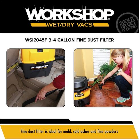 WORKSHOP Wet/Dry Vacs Vacuum Filters WS22200F2 Fine Dust Wet/Dry Vacuum Filters (2-Pack - Shop Vacuum Cleaner Filters) For WORKSHOP 5-Gallon to 16-Gallon Shop Vacuum Cleaners in Kuwait