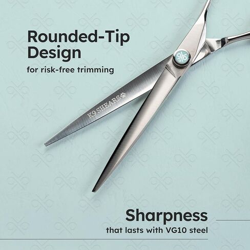 مقص العناية بالكلاب مقاس 7 بوصات، مقصات احترافية للعناية بالحيوانات الأليفة من الفولاذ الياباني VG10 للقطط والكلاب، قص نظيف وتشذيب دقيق، تصميم مريح وخفيف الوزن مصنوع يدويًا، مقصات K9 in Kuwait
