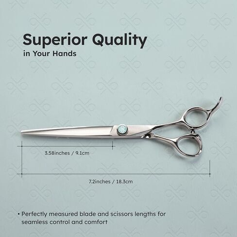 مقص العناية بالكلاب مقاس 7 بوصات، مقصات احترافية للعناية بالحيوانات الأليفة من الفولاذ الياباني VG10 للقطط والكلاب، قص نظيف وتشذيب دقيق، تصميم مريح وخفيف الوزن مصنوع يدويًا، مقصات K9 in Kuwait