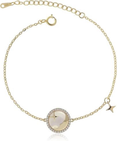 Meissa Celestial Stars Bracelet for Women Girls 925 Sterling Silver Dainty Simple Women Charm Link Bracelet Anniversary Christmas Jewelry Gifts for Girlfriend Mother Mom Her Wife in Saudi Arabia