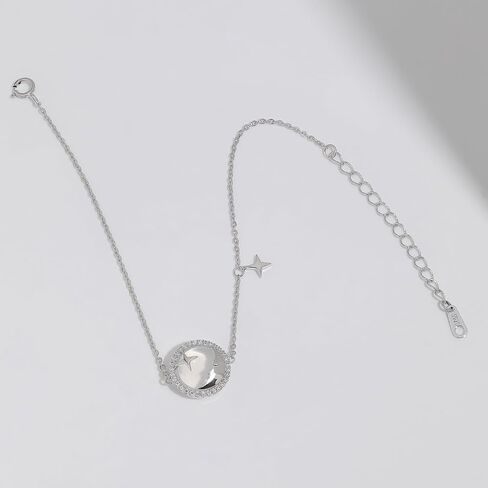 Meissa Celestial Stars Bracelet for Women Girls 925 Sterling Silver Dainty Simple Women Charm Link Bracelet Anniversary Christmas Jewelry Gifts for Girlfriend Mother Mom Her Wife in Saudi Arabia