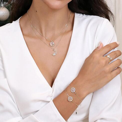 Meissa Celestial Stars Bracelet for Women Girls 925 Sterling Silver Dainty Simple Women Charm Link Bracelet Anniversary Christmas Jewelry Gifts for Girlfriend Mother Mom Her Wife in Saudi Arabia