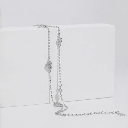 Meissa Heart Charm Bracelets for Women Double Layer Love Bracelets with Cubic Zirconia Ladies jewelry Gift Size 6.5-8.0 Inches in Saudi Arabia