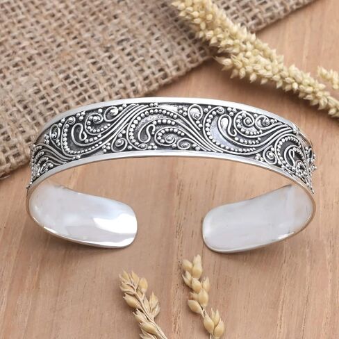 Artisan Crafted Sterling Silver Cuff Bracelet, "Handmade Cuff Bangle" Bridal Bracelet, Boho & Hippie Jewelry, Silver handmade Bangle, Designer Bangle, Unique Jewelry, Christmas Day Gifts Jewelry in Saudi Arabia