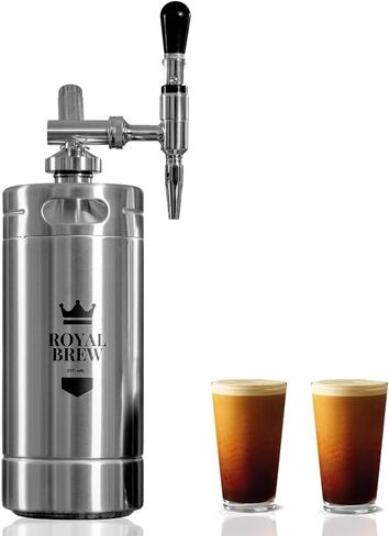 The Original Royal Brew Nitro Cold Brew Coffee Maker - Gift for Coffee Lovers -128 oz Extra Large Home Keg, Nitrogen Gas System Coffee Dispenser Kit - Use Nitrogen or Nitrous Oxide in Kuwait