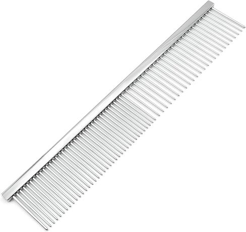 Dog Combs with Rounded Ends Stainless Steel Teeth, Cat Comb for Removing Tangles and Knots, Professional Grooming Tool for Long and Short Haired Dog, Cat and other pets, 6.3IN in Saudi Arabia
