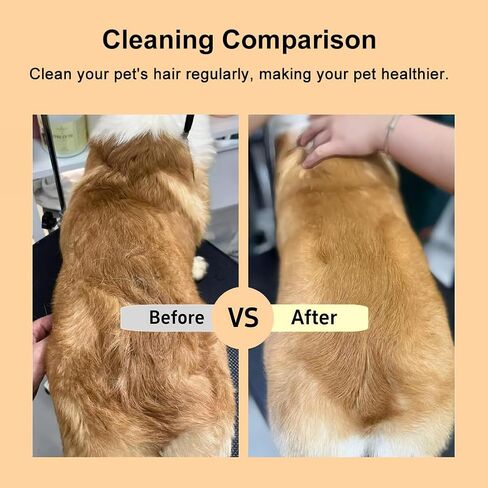 Stainless Steel Dog Comb for Shedding and Detangling - Self-Cleaning Pet Grooming Tool with Ergonomic Handle, Yellow in Saudi Arabia