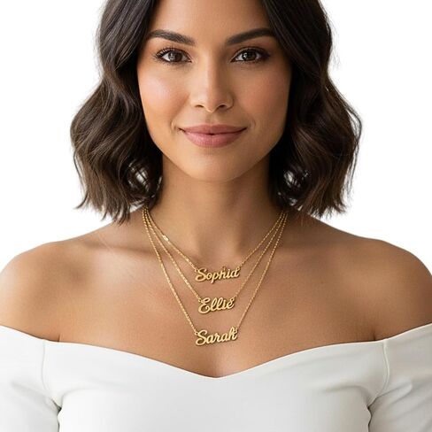 Custom Name Necklace - Personalized Necklaces For Women - Personalized Name Jewelry - Adjustable Chain Necklace - Customized Initial Jewelry - Dainty Nameplate - Gift For Her in Saudi Arabia