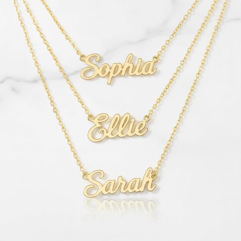 Custom Name Necklace - Personalized Necklaces For Women - Personalized Name Jewelry - Adjustable Chain Necklace - Customized Initial Jewelry - Dainty Nameplate - Gift For Her in Saudi Arabia