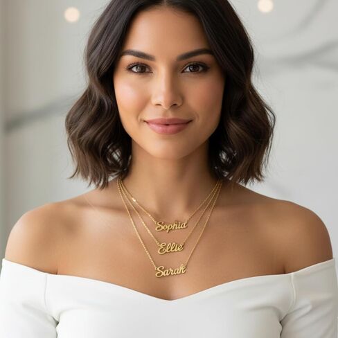 Custom Name Necklace - Personalized Necklaces For Women - Personalized Name Jewelry - Adjustable Chain Necklace - Customized Initial Jewelry - Dainty Nameplate - Gift For Her in Saudi Arabia