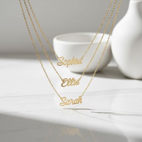 Custom Name Necklace - Personalized Necklaces For Women - Personalized Name Jewelry - Adjustable Chain Necklace - Customized Initial Jewelry - Dainty Nameplate - Gift For Her in Saudi Arabia