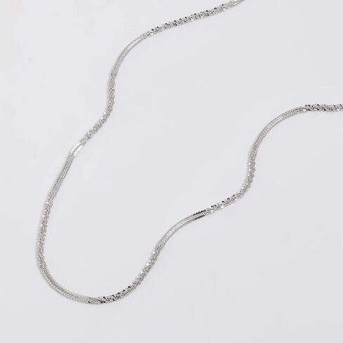 Meissa Sterling Silver Stackable Chain Necklace for Women Simple Minimalist Layering Gold Choker Necklace, Length 16-18 Inches in Saudi Arabia