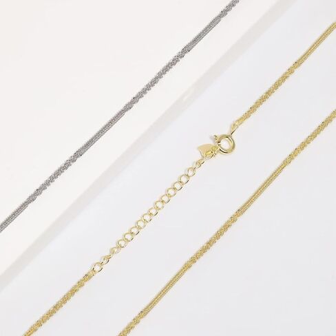 Meissa Sterling Silver Stackable Chain Necklace for Women Simple Minimalist Layering Gold Choker Necklace, Length 16-18 Inches in Saudi Arabia