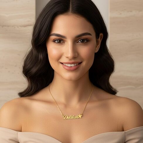 Personalized Name Necklace - Personalized Jewelry - Custom Name Necklaces For Women - Adjustable Necklace With Star Charm - Minimalis Jewelry - Dainty Jewellery - Gift For Her in Saudi Arabia