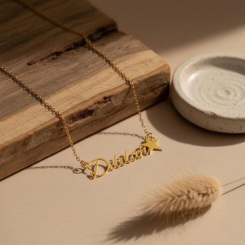 Personalized Name Necklace - Personalized Jewelry - Custom Name Necklaces For Women - Adjustable Necklace With Star Charm - Minimalis Jewelry - Dainty Jewellery - Gift For Her in Saudi Arabia