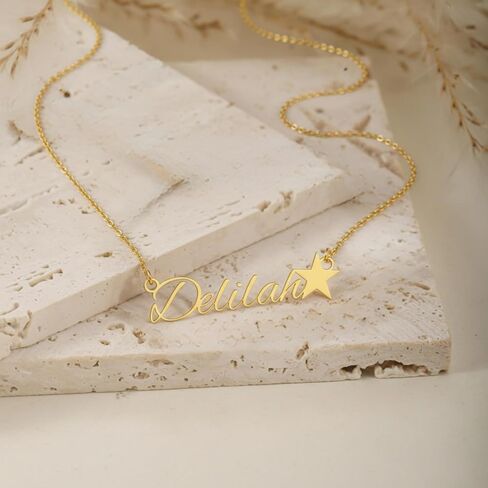 Personalized Name Necklace - Personalized Jewelry - Custom Name Necklaces For Women - Adjustable Necklace With Star Charm - Minimalis Jewelry - Dainty Jewellery - Gift For Her in Saudi Arabia
