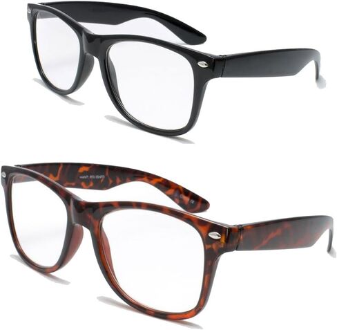 2 Pairs Deluxe Reading Glasses - Comfortable Stylish Simple Readers Magnification (2 black pair, 2.75) in Saudi Arabia