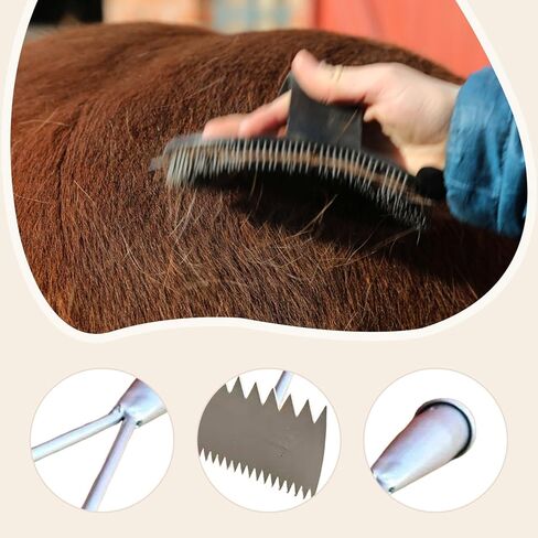 Double Sided Animal Shedding Comb with Pointed Portable Multipurpose Sturdy for Cattle Sheep Goat Hair Removal Brush, 27cmx15cmx6.5cm in Kuwait