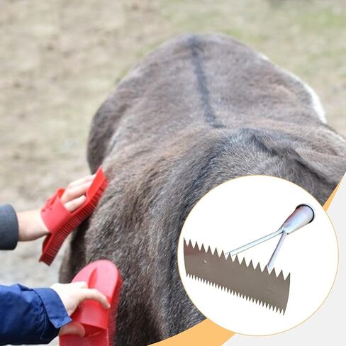 Double Sided Animal Shedding Comb with Pointed Portable Multipurpose Sturdy for Cattle Sheep Goat Hair Removal Brush, 27cmx15cmx6.5cm in Kuwait