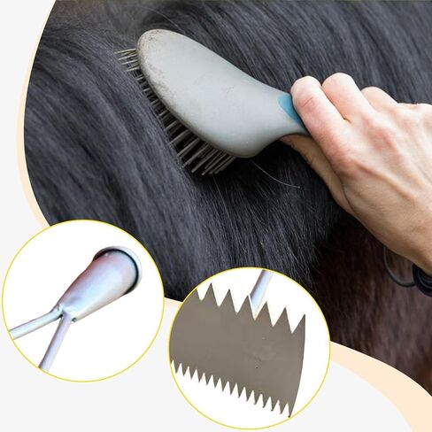 Double Sided Animal Shedding Comb with Pointed Portable Multipurpose Sturdy for Cattle Sheep Goat Hair Removal Brush, 27cmx15cmx6.5cm in Kuwait