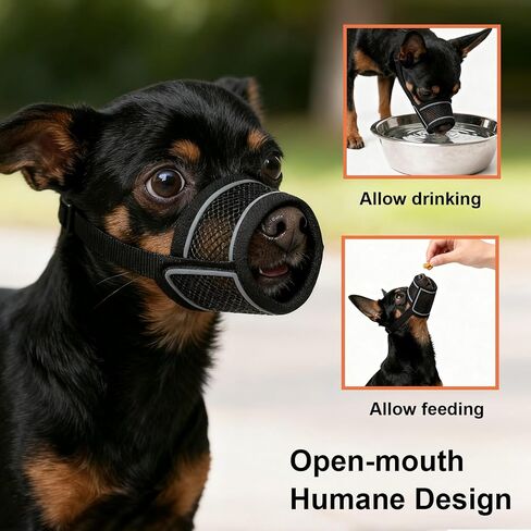 Dog Muzzle for Small Medium Large Dogs Soft Air Mesh Muzzles with Reflective Strips for Biting, Chewing, Grooming, Vet Visits, Training (XXS) in Saudi Arabia