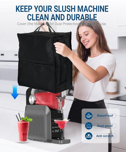 Slushie Machine Dust Cover, Carry Bag Heat-Resistant Waterproof And Dust-Proof 600D Nylon Material, Compatible for Ninja SLUSHi FS301C/FS301/FS300/FS299, for Wongic or any 88 oz Slushie Machine in Saudi Arabia