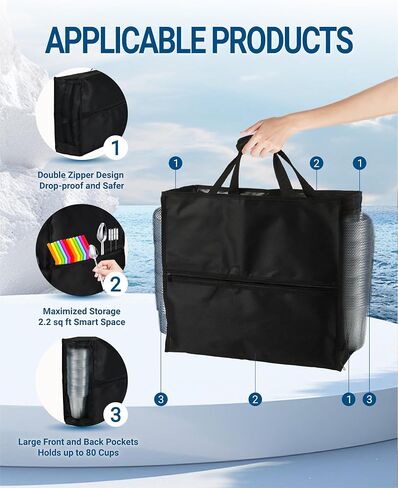 Slushie Machine Dust Cover, Carry Bag Heat-Resistant Waterproof And Dust-Proof 600D Nylon Material, Compatible for Ninja SLUSHi FS301C/FS301/FS300/FS299, for Wongic or any 88 oz Slushie Machine in Saudi Arabia
