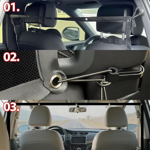 Easy Install Automotive Pet Barriers Car and Dog Protection Net Barrier Stretchable Storage Bag Universal for Cars,116 * 76cm in Saudi Arabia
