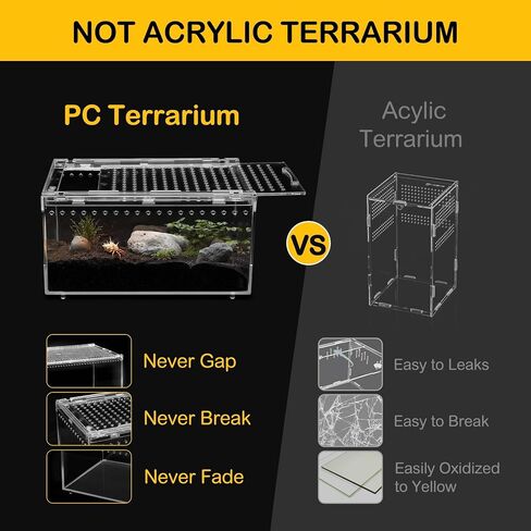 PC Small Reptile Terrarium Starter Kit,Magnetic Jumping Spider Enclosure,Hermit Crab Tank,Arboreal Tarantula Cage for Praying Mantis,Frog Vivarium,Lizard Container,Insect Housing,Gecko Habitat in Saudi Arabia