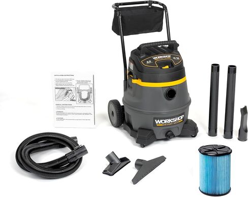 WORKSHOP Wet/Dry Vacs Vacuum WS1400CA High Power Wet/Dry Vacuum Cleaner, 14-Gallon Heavy-Duty Shop Vacuum Cleaner, 6.0 Peak HP Wet and Dry Vacuum with Cart,Gray in Saudi Arabia