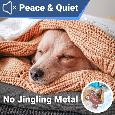 GoTags Silent Personalized Engraved Pet ID Dog and Cat Tags, Jingle Free Quiet Custom Name Tags (Silver, Medium) in Saudi Arabia