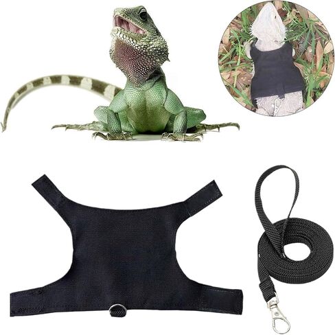 Lizards Harness Leash Set Adjust Size Cloth Reptiles Traction Lizards Traction Rope Harness with Letter Print Decoratives Pet Tractions Pet Handhold Tractions Adjust Size in Saudi Arabia
