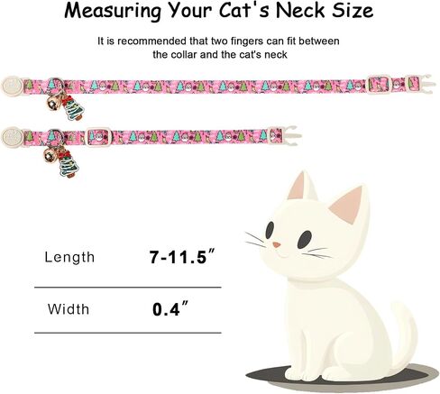 2 Pack Pink Cat Collars - Cute Bow & Daisy Breakaway Cat Collar with Bell & Matching Pendant, Soft Adjustable Spring Summer Girly Kitten Collars for Girl Cats in Kuwait