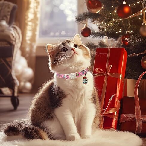 2 Pack Pink Cat Collars - Cute Bow & Daisy Breakaway Cat Collar with Bell & Matching Pendant, Soft Adjustable Spring Summer Girly Kitten Collars for Girl Cats in Kuwait