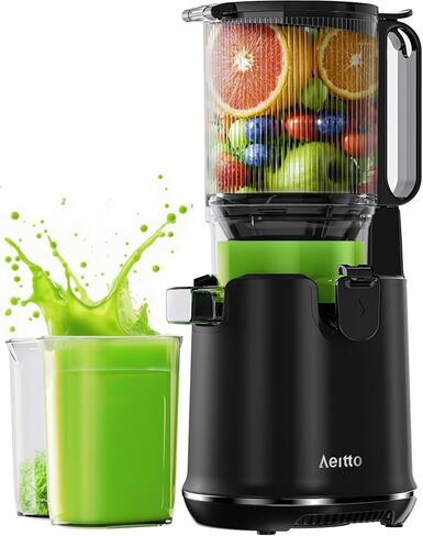 Aeitto Cold Press Juicer, 5.8" Extra Large Feed Chute, Masticating Juicer Machines, Fit Whole Vegetables & Fruits, Professional Juice Maker,Self Feeding, High Juice Yield, Easy to Clean in Kuwait