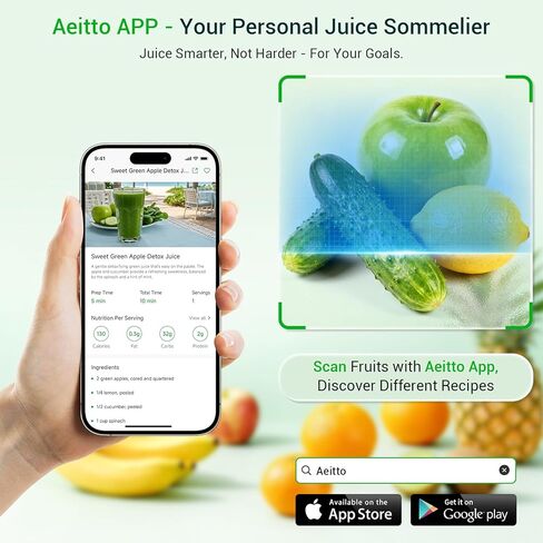 Aeitto Cold Press Juicer, 5.8" Extra Large Feed Chute, Masticating Juicer Machines, Fit Whole Vegetables & Fruits, Professional Juice Maker,Self Feeding, High Juice Yield, Easy to Clean in Kuwait