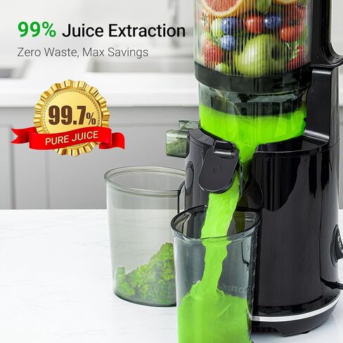 Aeitto Cold Press Juicer, 5.8" Extra Large Feed Chute, Masticating Juicer Machines, Fit Whole Vegetables & Fruits, Professional Juice Maker,Self Feeding, High Juice Yield, Easy to Clean in Kuwait
