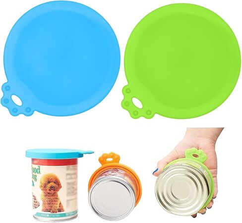 2Pcs Silicone Pet Food Can Lid Cover for Cat & Dog Dishwasher Safe - Keeps Wet Food Fresh, Pet Treat Storage Accessory in Saudi Arabia