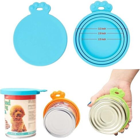 2Pcs Silicone Pet Food Can Lid Cover for Cat & Dog Dishwasher Safe - Keeps Wet Food Fresh, Pet Treat Storage Accessory in Saudi Arabia